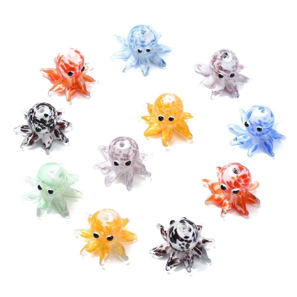 5536 20 Pcs Handmade Glass Lampwork Animal Enamel Octopus Beads for Craft